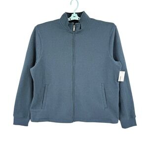 Sonoma Men's Blue Fleece Sweater Size XXL Full Zip Soft Touch Brushed NWT